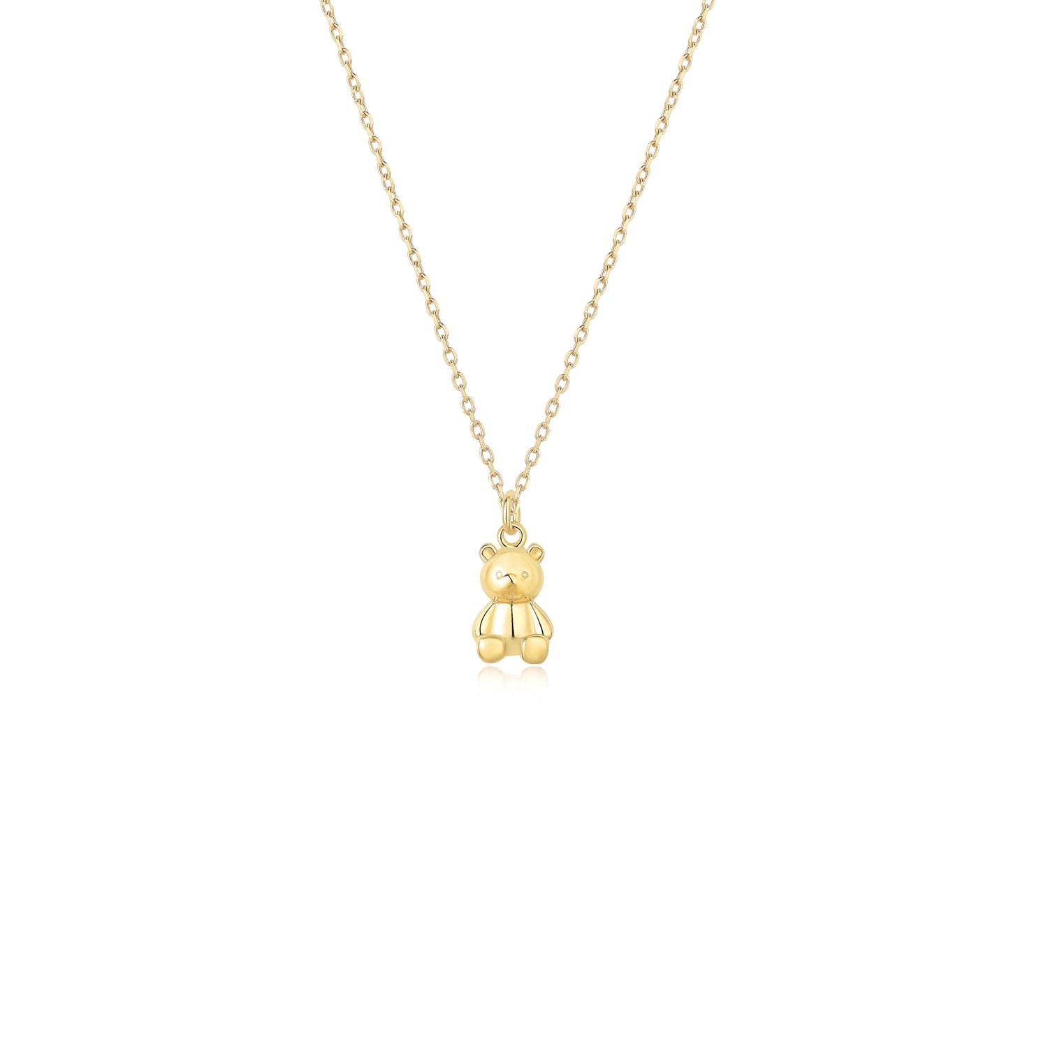 泰迪熊项链 - 14K 纯金